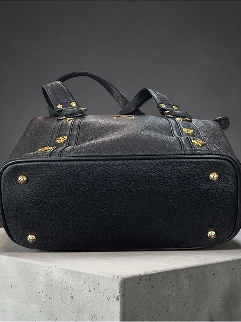 MCM Black Leather Tote with Gold Hardware - Picture 5 of 13